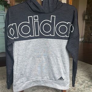 Adidas Kids Black and Gray Hoodie